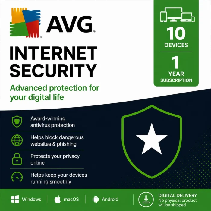 AVG Internet Security – 10 Devices, 1 Year