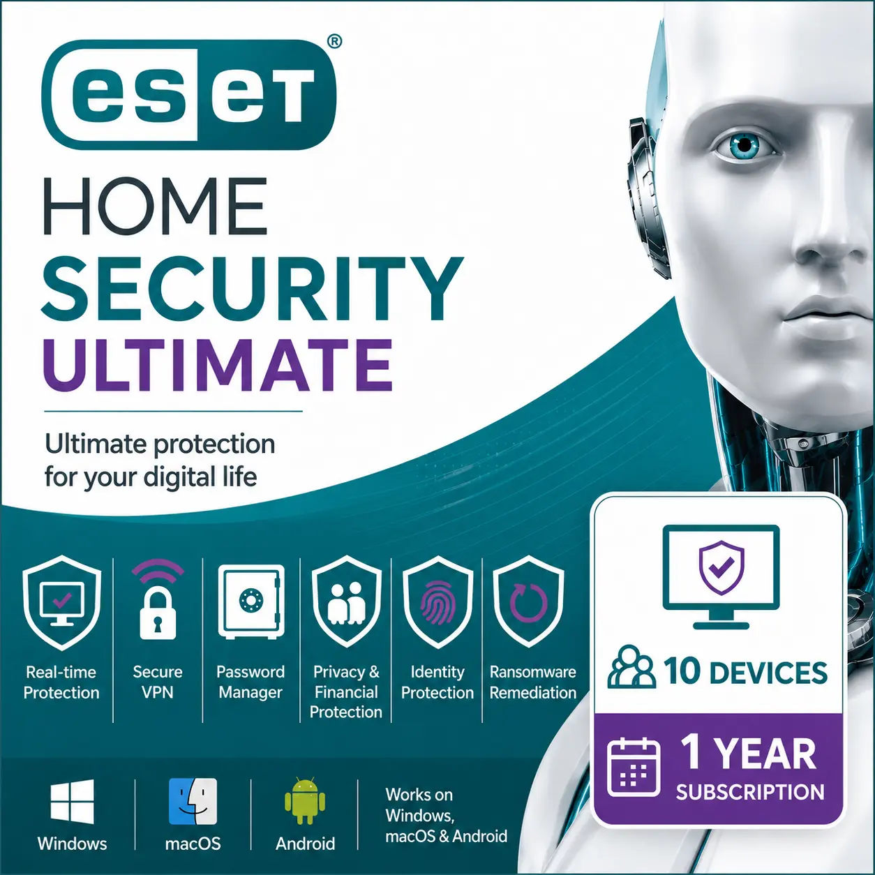ESET HOME Security Ultimate – 10 Devices/1 Year- USA/Canada