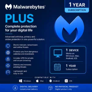 Malwarebytes Plus – 1 Device/1 Year - USA/Canada