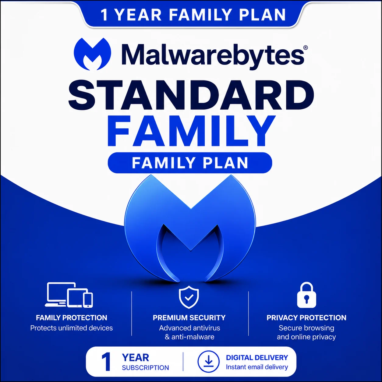 Malwarebytes Standard Family – Family Plan/1 Year - USA/Canada