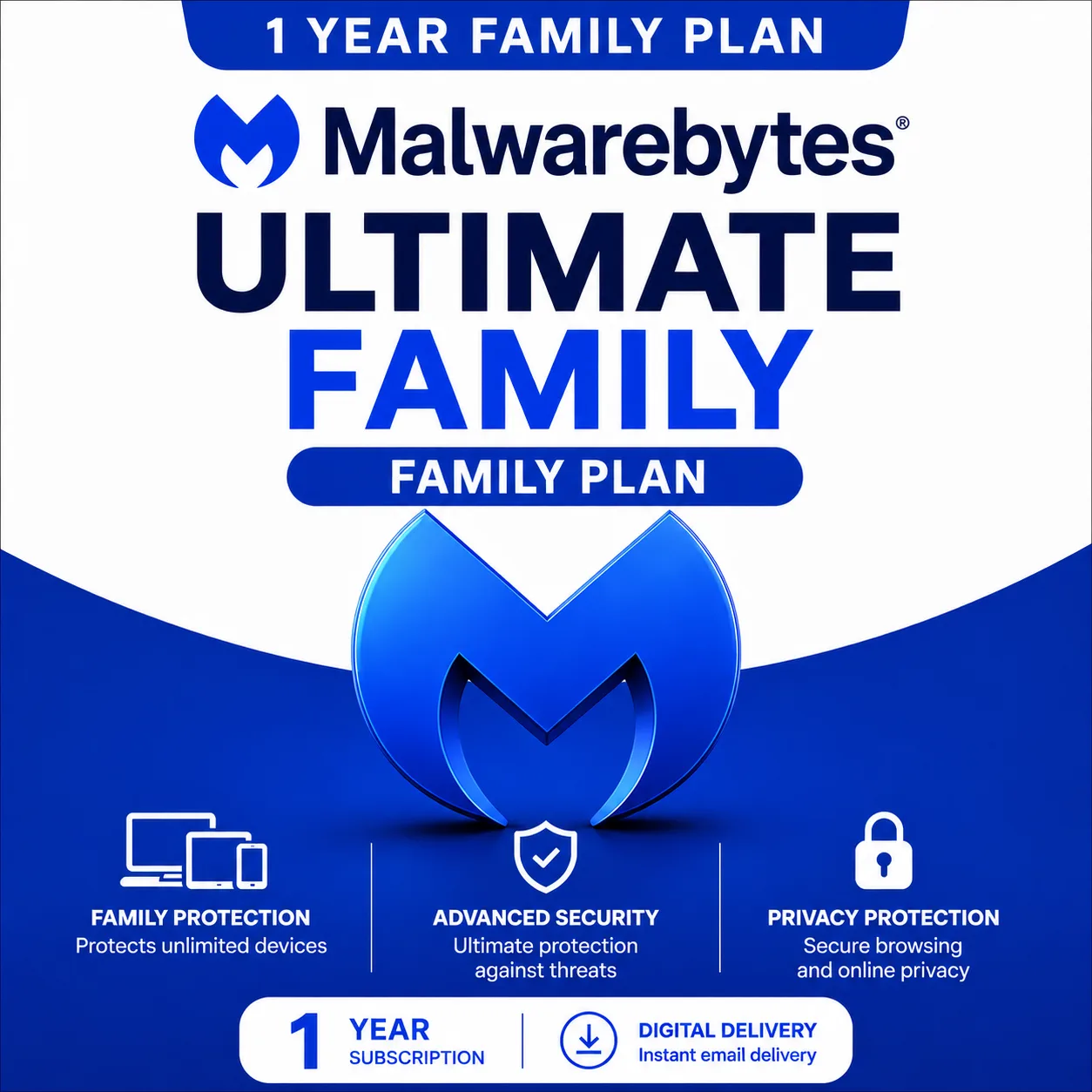 Malwarebytes Ultimate Family Plan-10 Devices/ 1 Year - USA/Canada